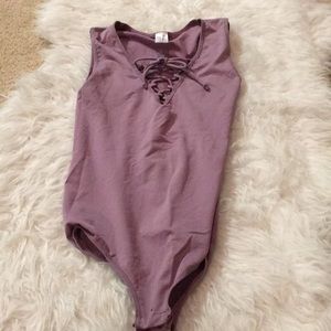 Purple body suit